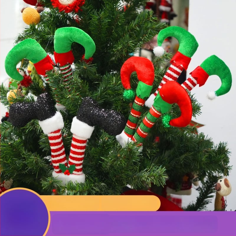 Božićne ukrase za drvce — moderni umjetnički stil, kompatibilno s aranžmanima u vazi, Materijali: plastika, željezo, tkanina