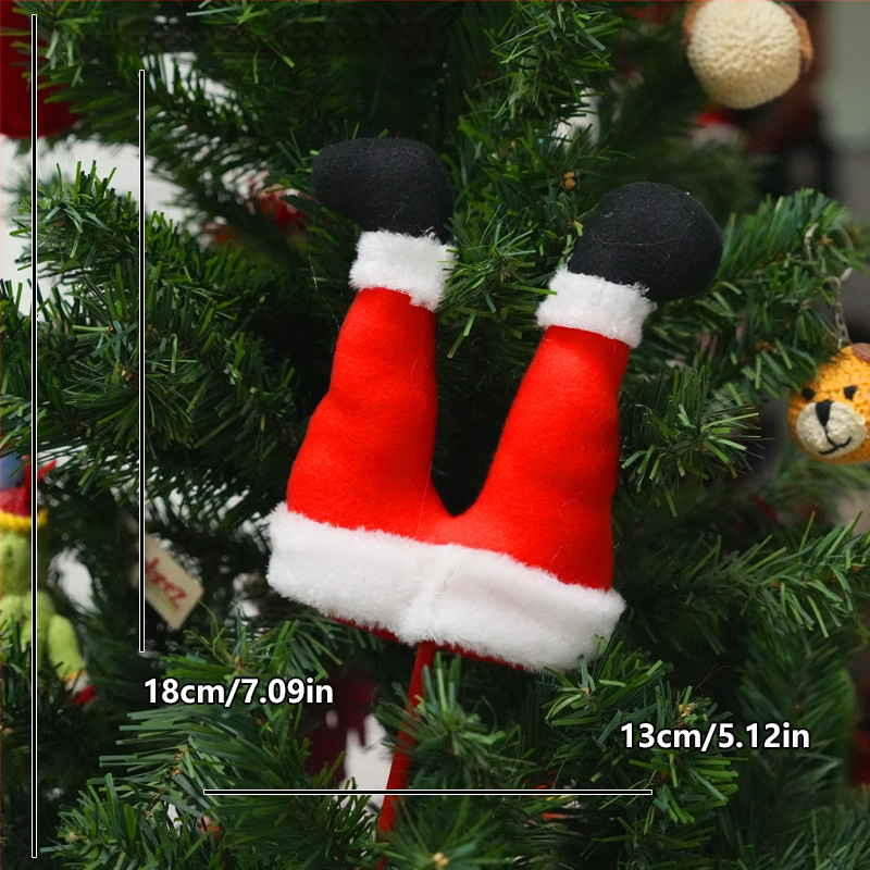 Božićne ukrase za drvce — moderni umjetnički stil, kompatibilno s aranžmanima u vazi, Materijali: plastika, željezo, tkanina