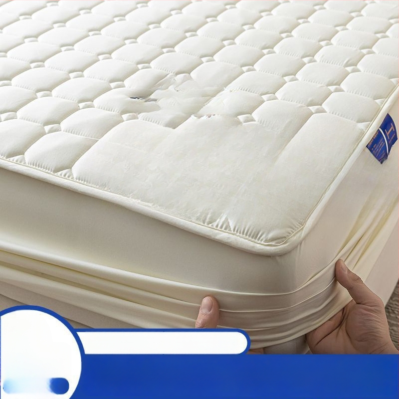 Kokvilnas kvilēts matraças aizsargs, ar termo pārneses apdruku, četrdaļu komplekts, antibakteriāls un pret ērcēm