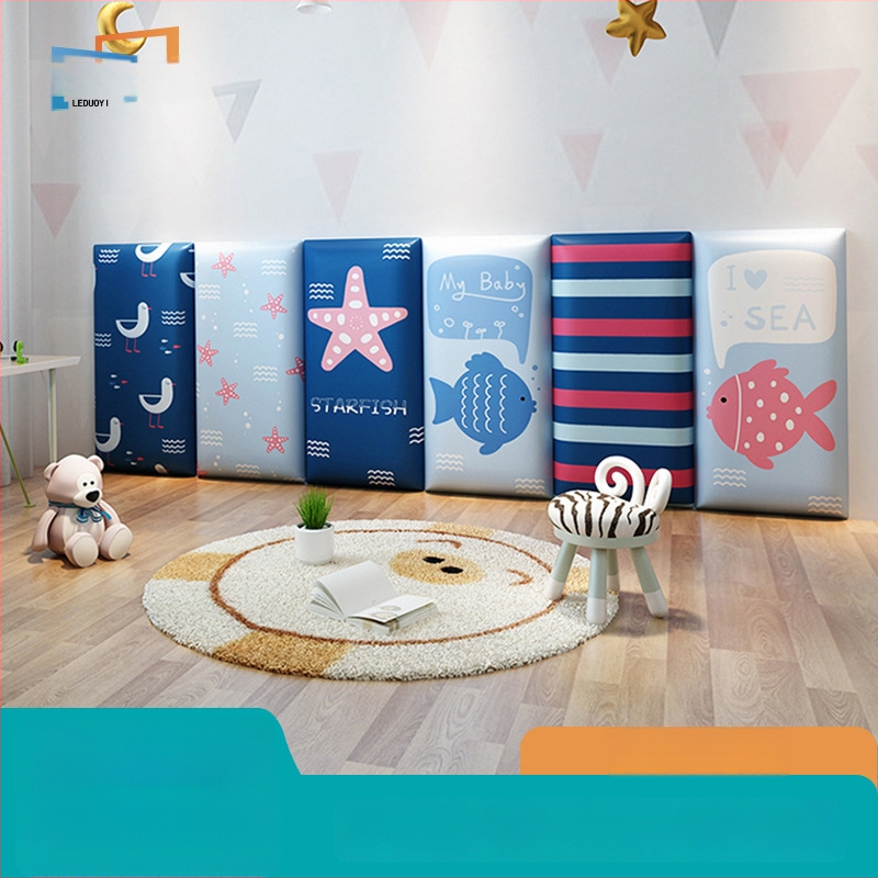 Leduo Yi Panou de perete din țesătură - stil animație, motiv peisaj, personalizare disponibilă; potrivit pentru spații de joacă pentru copii, sufragerie, dormitor