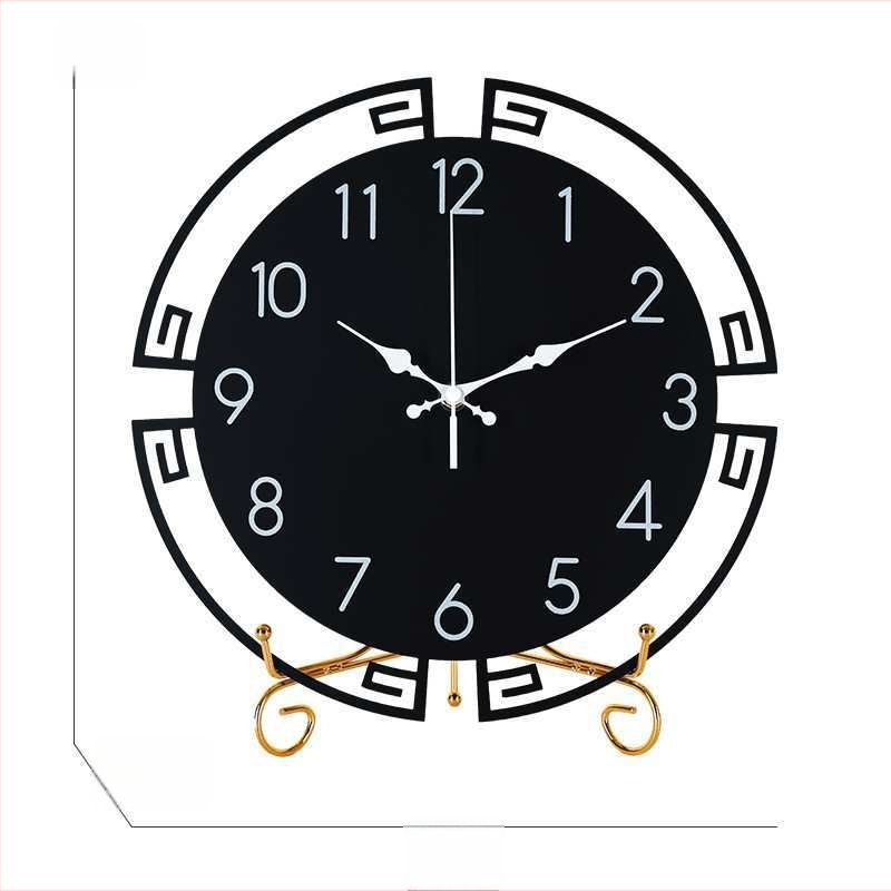 Jauns ķīniešu stila galda pulkstenis — metāla korpuss un metāla priekšējā plāksne, dekoratīvs pulkstenis dzīvojamā istabā