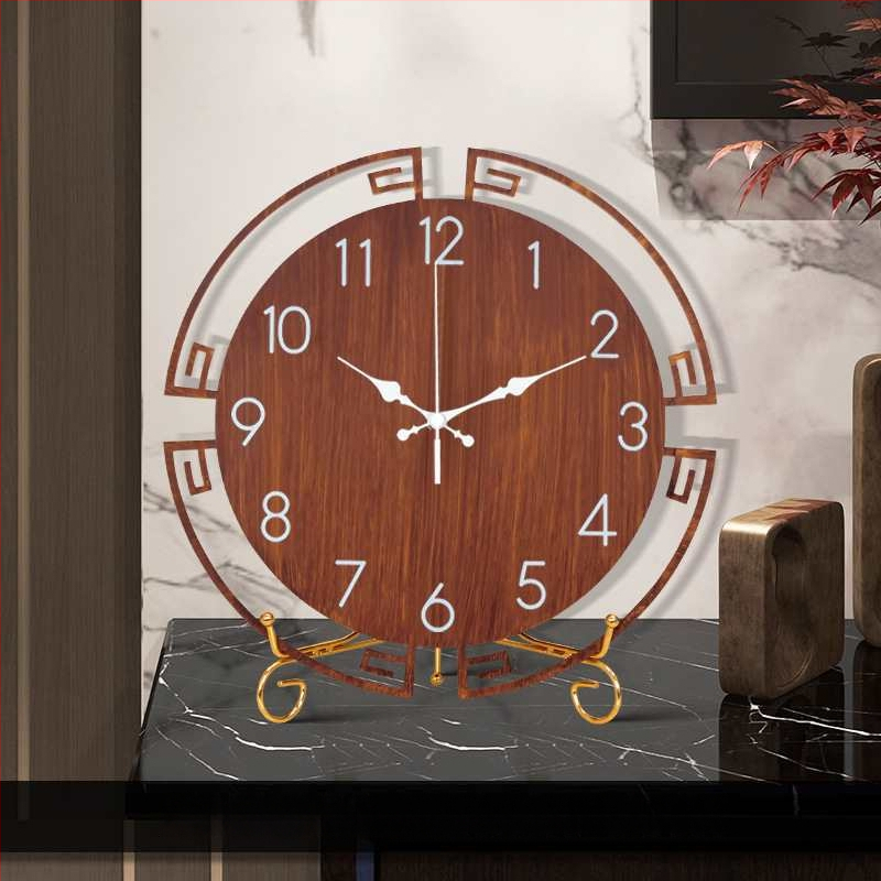 Jauns ķīniešu stila galda pulkstenis — metāla korpuss un metāla priekšējā plāksne, dekoratīvs pulkstenis dzīvojamā istabā