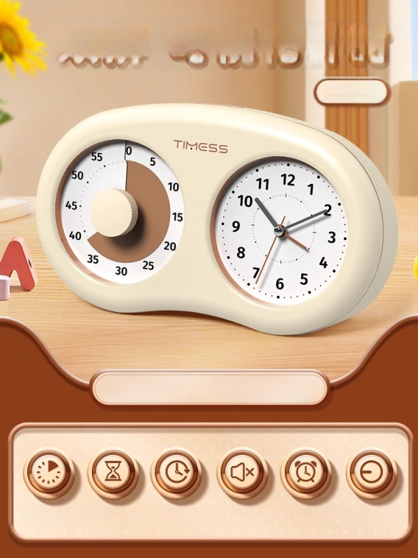 Tylus vizualus laikmatis vaikams su mechaniniu judėjimu, baterijomis maitinamas, ABS korpusas, rodyklės ekranas, karikatūrų dizainas