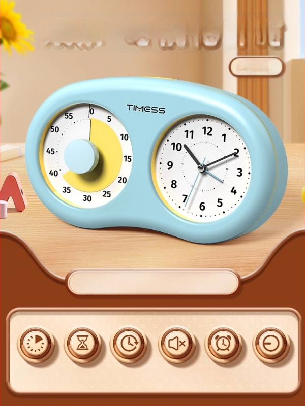 Tylus vizualus laikmatis vaikams su mechaniniu judėjimu, baterijomis maitinamas, ABS korpusas, rodyklės ekranas, karikatūrų dizainas