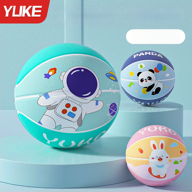 Basketbols bērniem — Yuke gumijas trenēšanās bumba, piemērota bērniem, paredzēta basketbola treniņiem