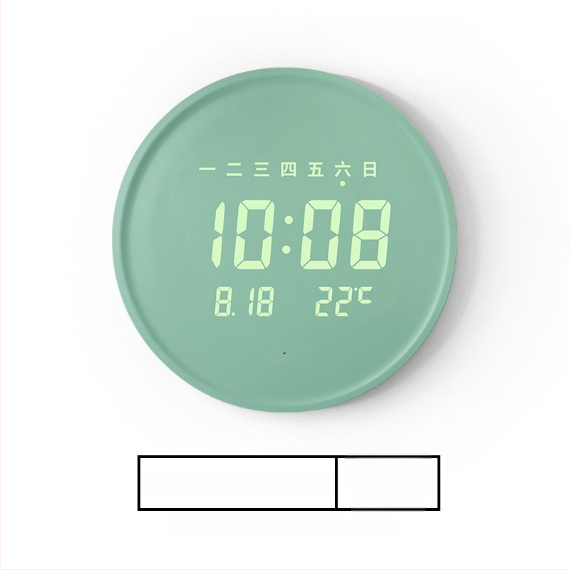 Elektronikus falióra LED kijelzővel, hőmérővel, 24 órás és naptári funkciókkal, fa kerettel, külső tápegységgel