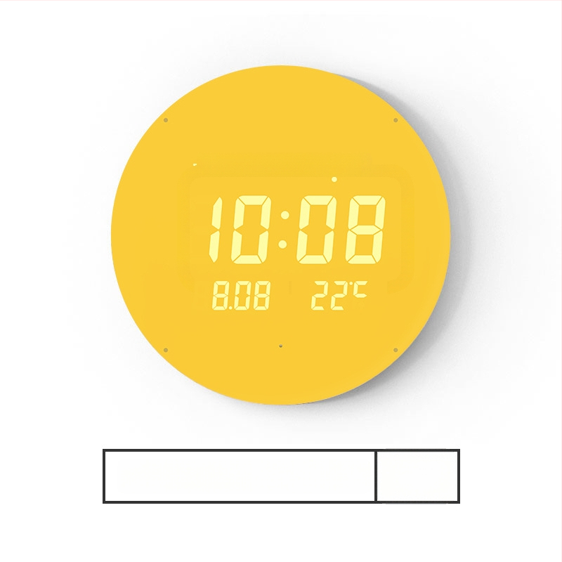 Elektronikus falióra LED kijelzővel, hőmérővel, 24 órás és naptári funkciókkal, fa kerettel, külső tápegységgel