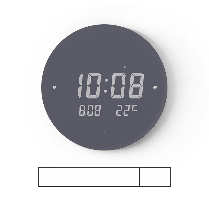 Elektronikus falióra LED kijelzővel, hőmérővel, 24 órás és naptári funkciókkal, fa kerettel, külső tápegységgel