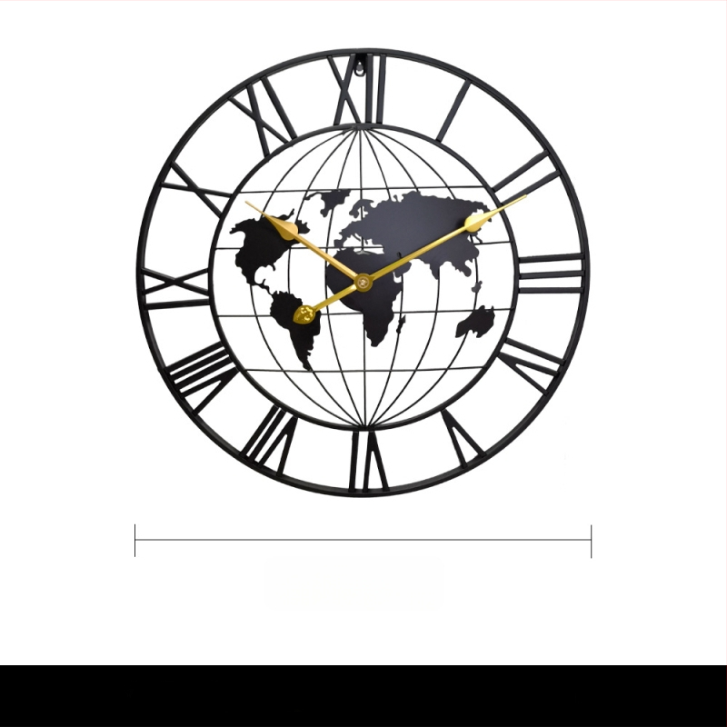 Fali óra YX8838, fém számlap és ház, másodpercek mozgása, 24 órás kijelzés