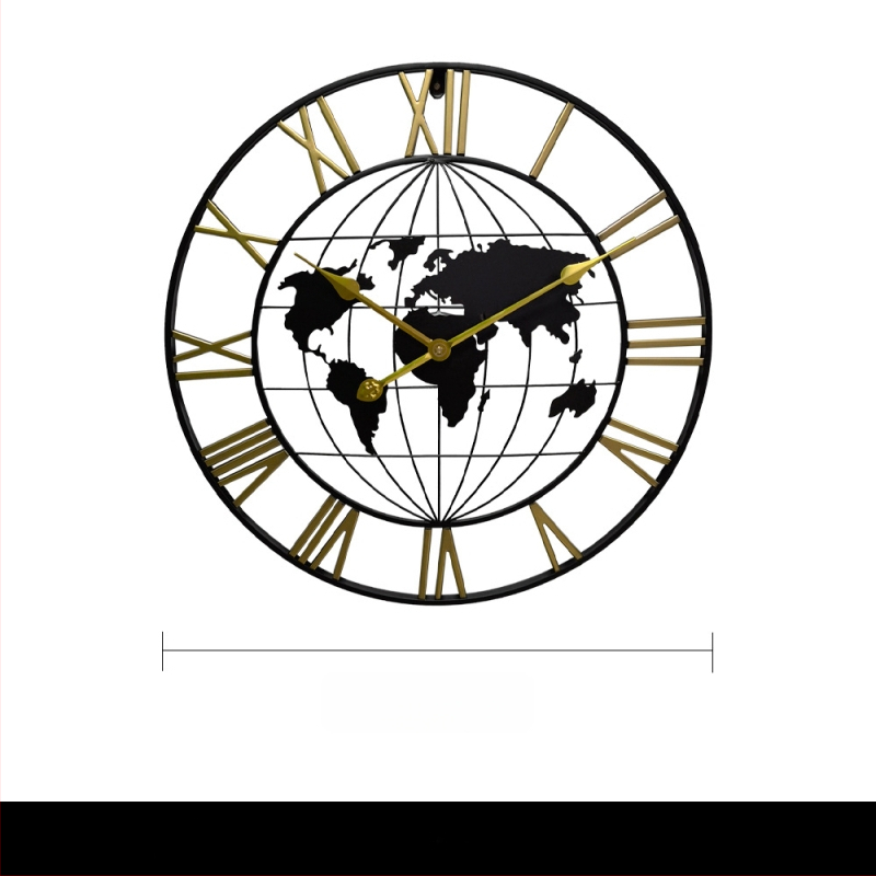 Fali óra YX8838, fém számlap és ház, másodpercek mozgása, 24 órás kijelzés