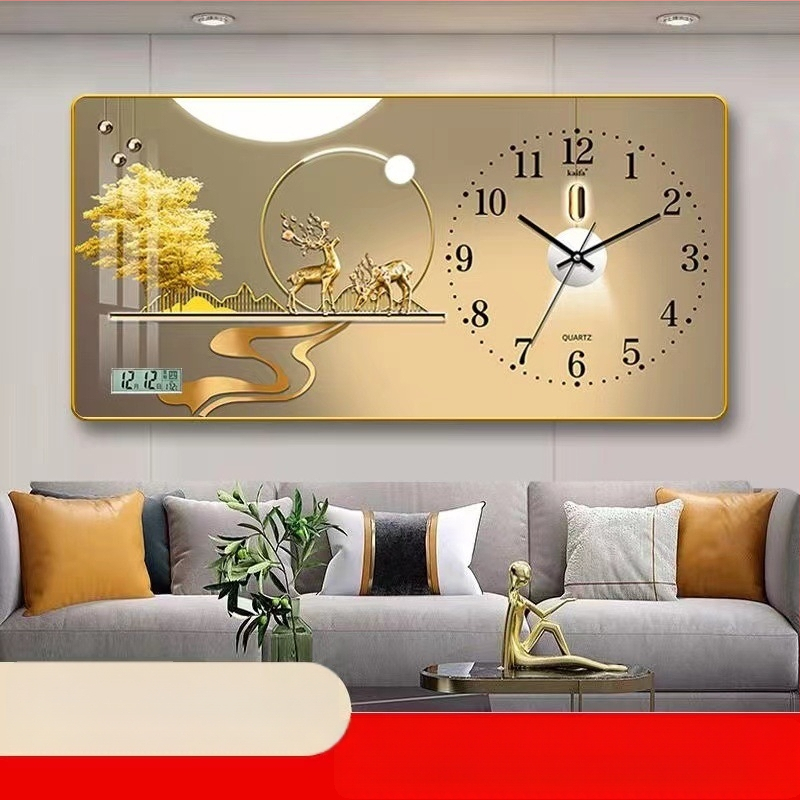 Fali óra naptár és LED számkijelzővel, Kaifa működés akkumulátorral, téglalap alakú, egyszerű modern stílus