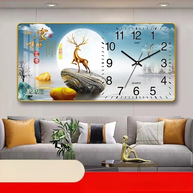 Fali óra naptár és LED számkijelzővel, Kaifa működés akkumulátorral, téglalap alakú, egyszerű modern stílus