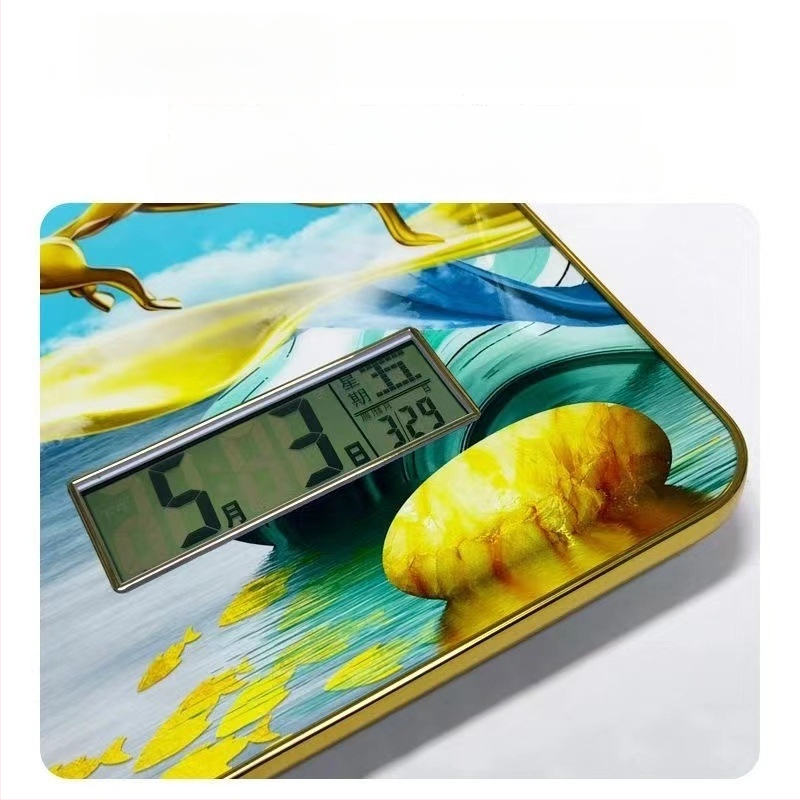 Fali óra naptár és LED számkijelzővel, Kaifa működés akkumulátorral, téglalap alakú, egyszerű modern stílus