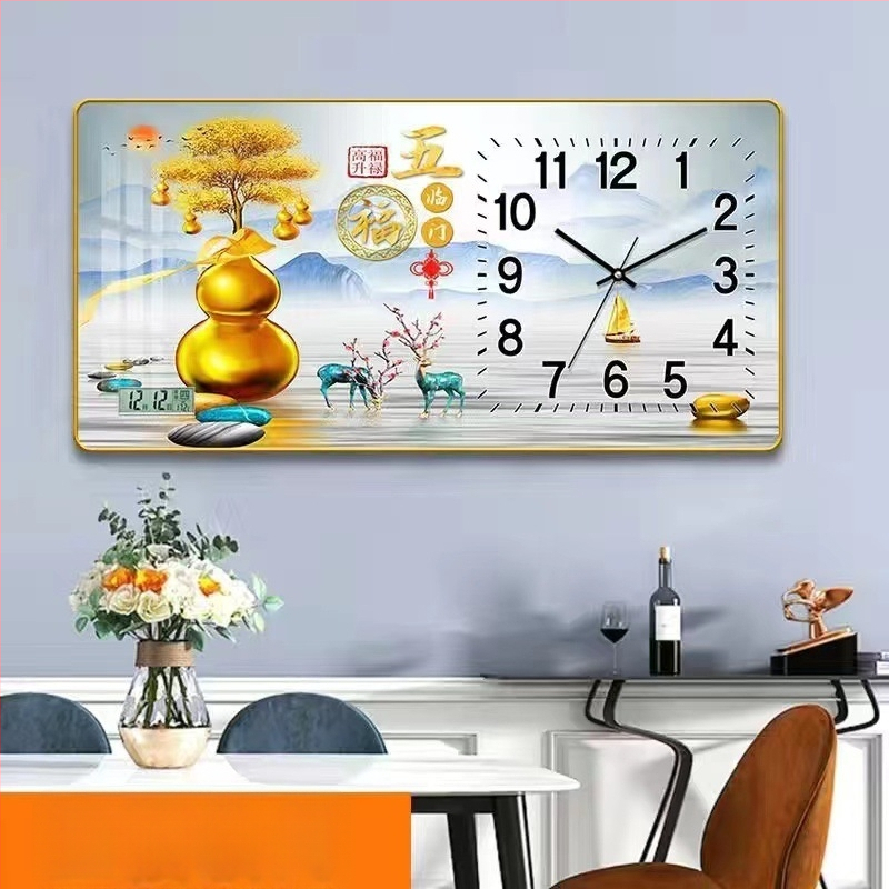 Fali óra naptár és LED számkijelzővel, Kaifa működés akkumulátorral, téglalap alakú, egyszerű modern stílus