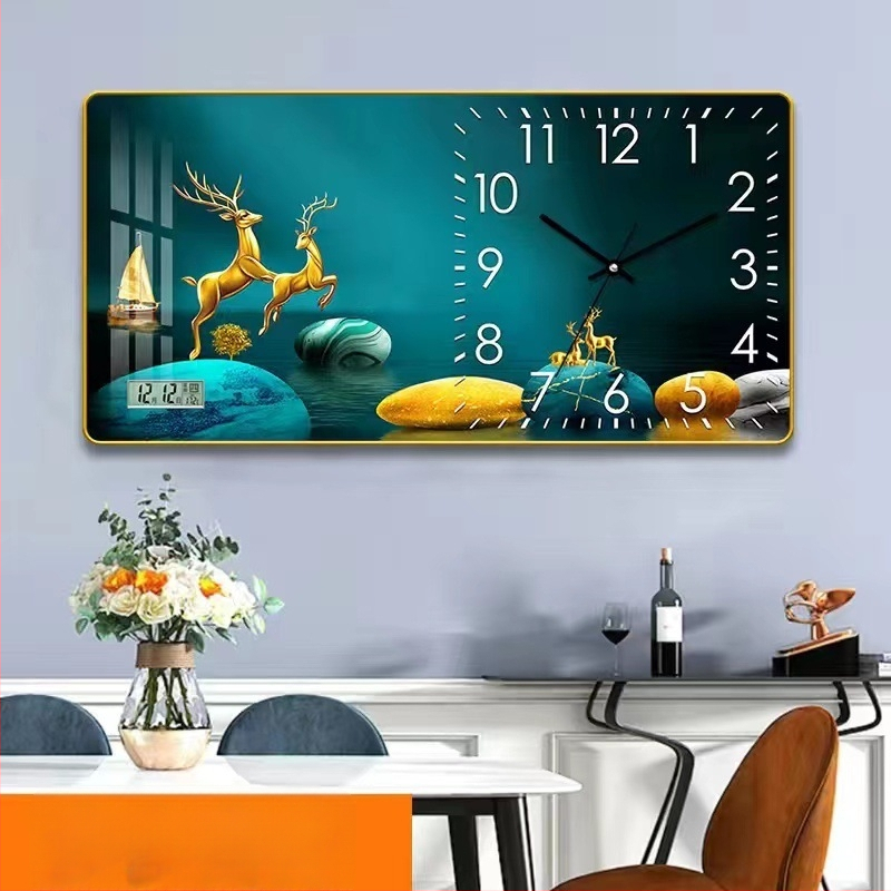 Fali óra naptár és LED számkijelzővel, Kaifa működés akkumulátorral, téglalap alakú, egyszerű modern stílus