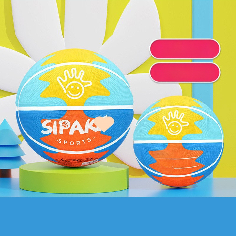 Bērnu gumijas basketbols №4-5 – izturīga treniņu bumba, logotipa drukāšana un pielāgošana pieejama, piemērots bērniem