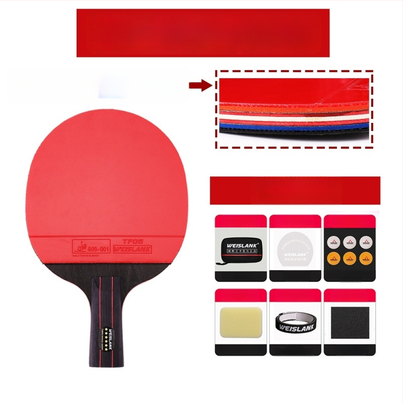 Lauatennise reket: otsene löök, PE plaat, pikk liimgum, kohandatav, trükitud logo