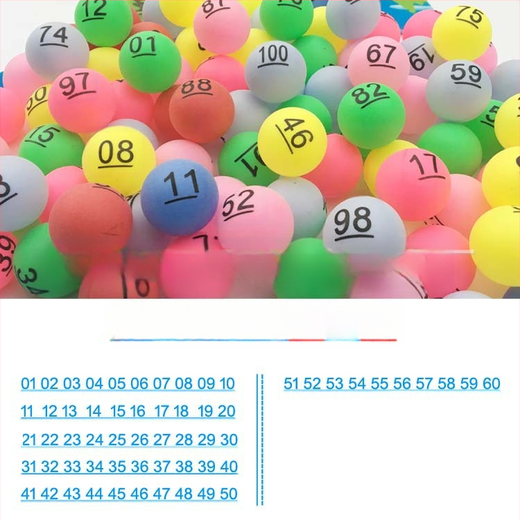 Numbriline pall 01-100 lauatennisele — PP materjal, Wheat tip kaubamärk, trükitud logotüüp, töötlemise kohandamine