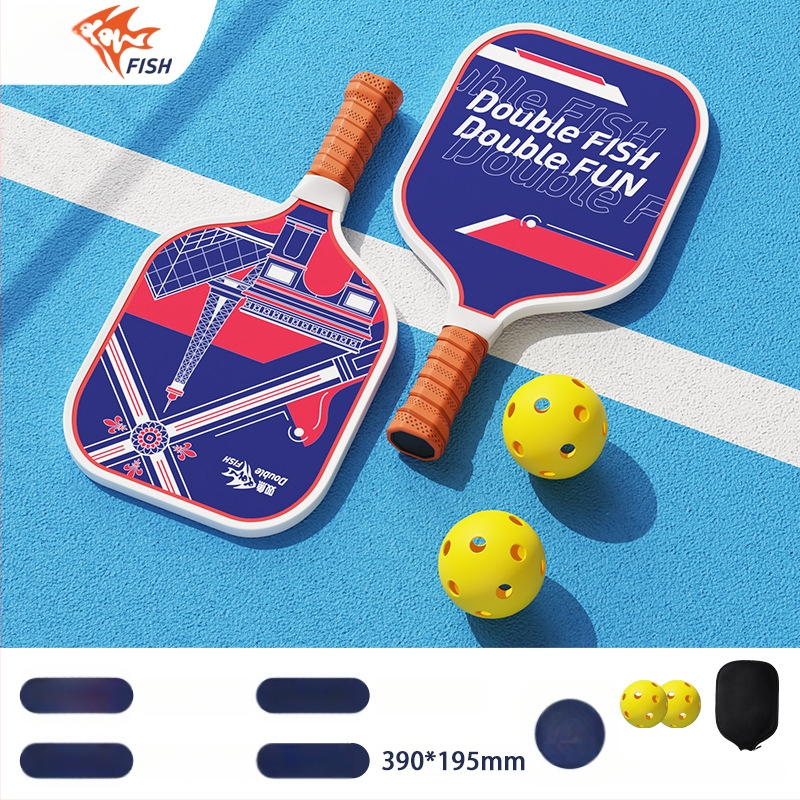 Pisces oglekļa šķiedras pickleball rakete komplekts iekšējai un ārējai lietošanai, ultra viegls iesācējiem, trenēšanās komplekts