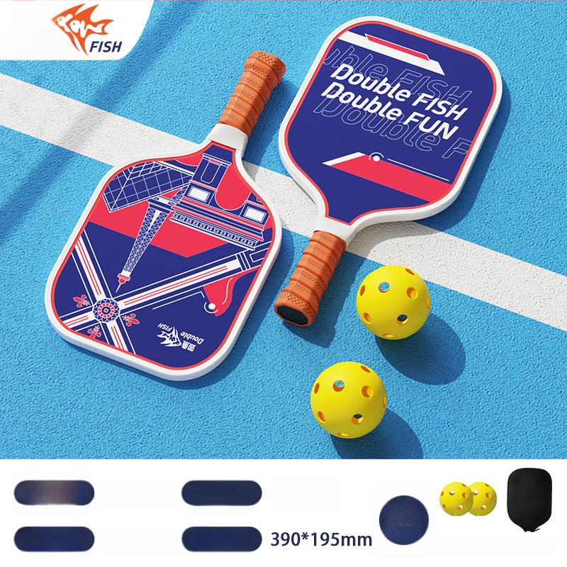 Pisces oglekļa šķiedras pickleball rakete komplekts iekšējai un ārējai lietošanai, ultra viegls iesācējiem, trenēšanās komplekts