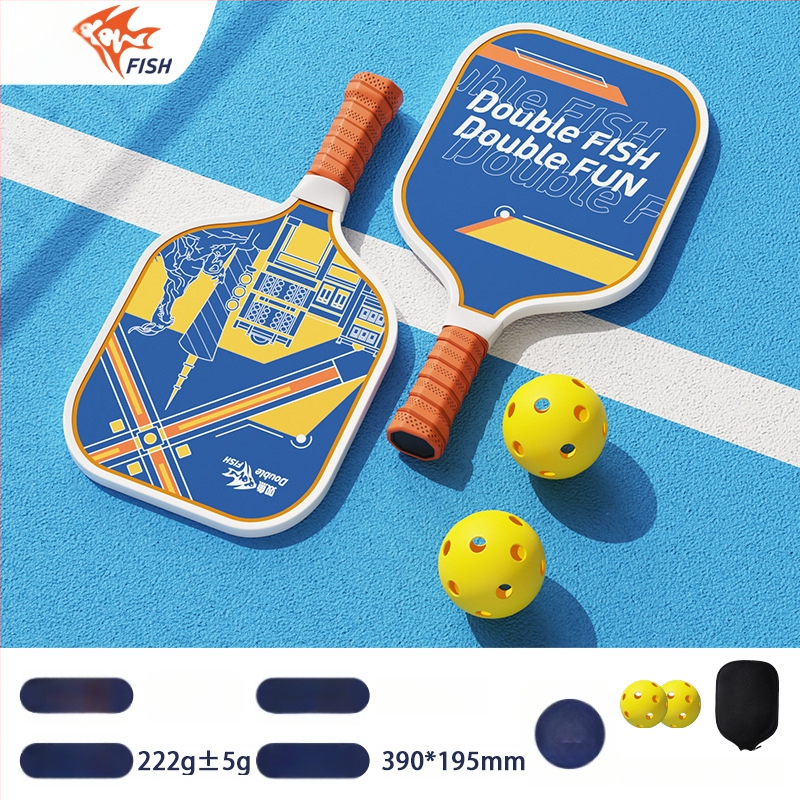 Pisces oglekļa šķiedras pickleball rakete komplekts iekšējai un ārējai lietošanai, ultra viegls iesācējiem, trenēšanās komplekts