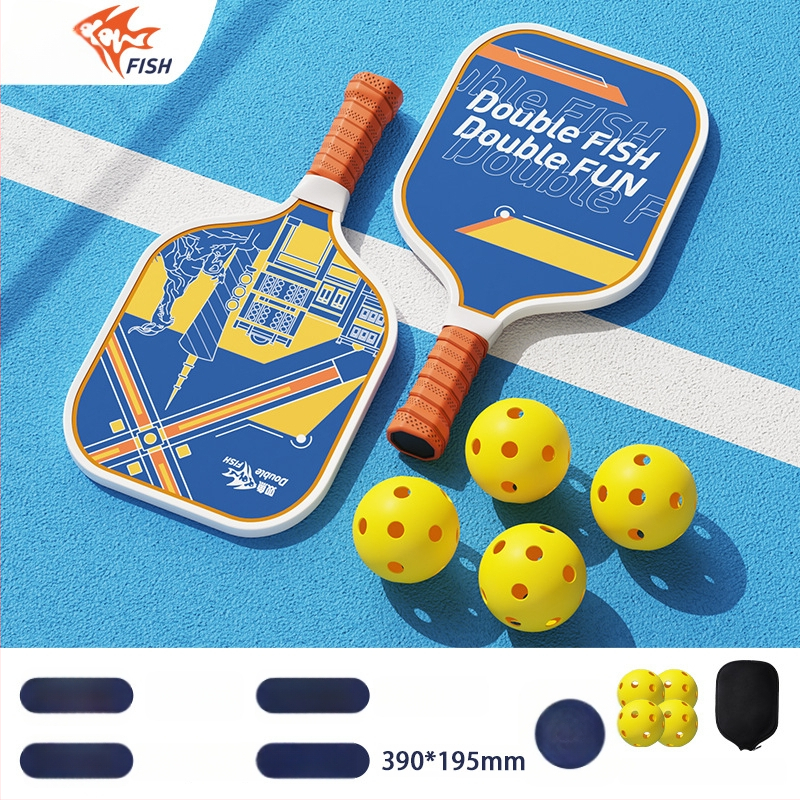 Pisces oglekļa šķiedras pickleball rakete komplekts iekšējai un ārējai lietošanai, ultra viegls iesācējiem, trenēšanās komplekts