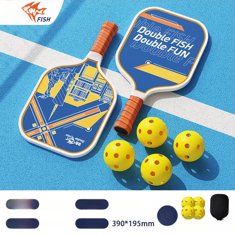 Pisces oglekļa šķiedras pickleball rakete komplekts iekšējai un ārējai lietošanai, ultra viegls iesācējiem, trenēšanās komplekts