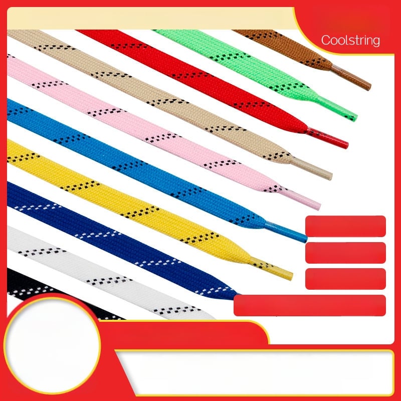 Coulkin #68 sērija plakani divslāņu kokvilnas kurpju auklas, ledus hokeja stils, garums 60–330 cm, universālas, visu sezonu izmantošanai