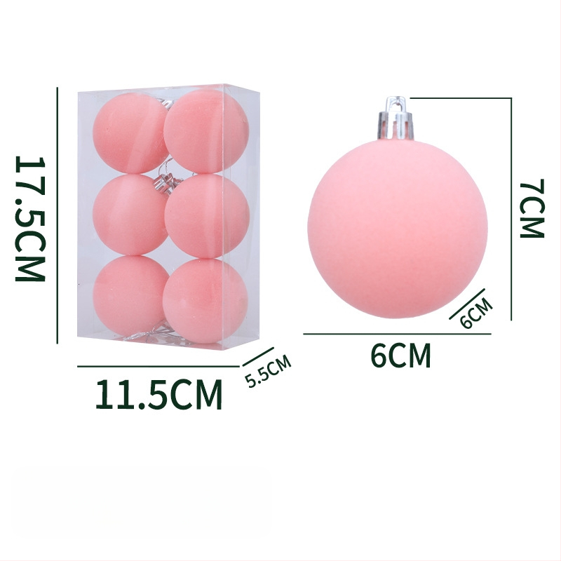 Božićna kuglica ukras, materijal flocking, stil modernog jednostavnog dizajna, poluručna i polu-mehanička izrada.