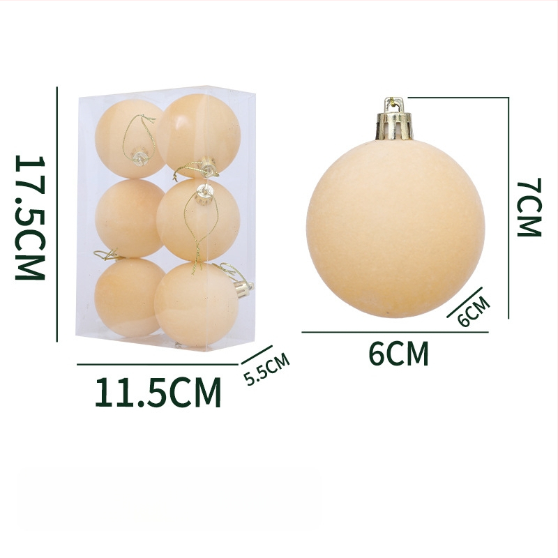 Božićna kuglica ukras, materijal flocking, stil modernog jednostavnog dizajna, poluručna i polu-mehanička izrada.