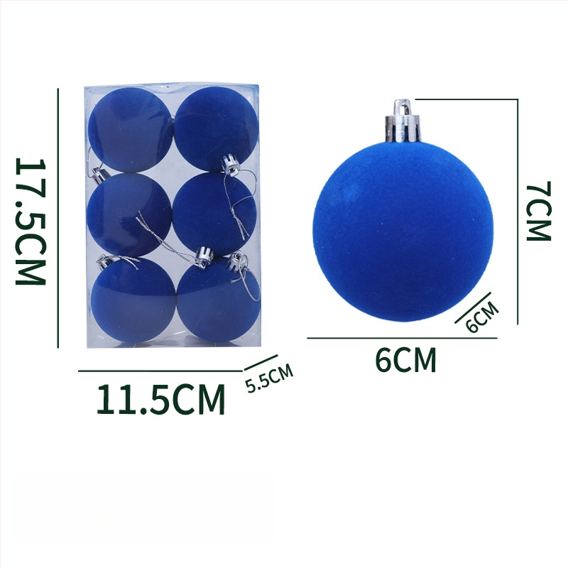 Božićna kuglica ukras, materijal flocking, stil modernog jednostavnog dizajna, poluručna i polu-mehanička izrada.