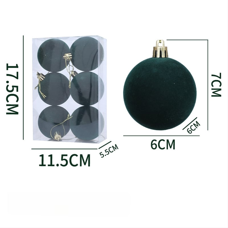 Božićna kuglica ukras, materijal flocking, stil modernog jednostavnog dizajna, poluručna i polu-mehanička izrada.