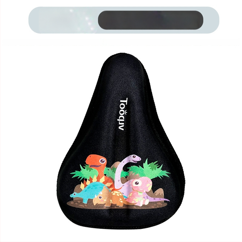 Laste jalgratta saddakate kaas pehme silikoonist padjaga, multikas kujundus, paksendatud paksus mugavuse jaoks