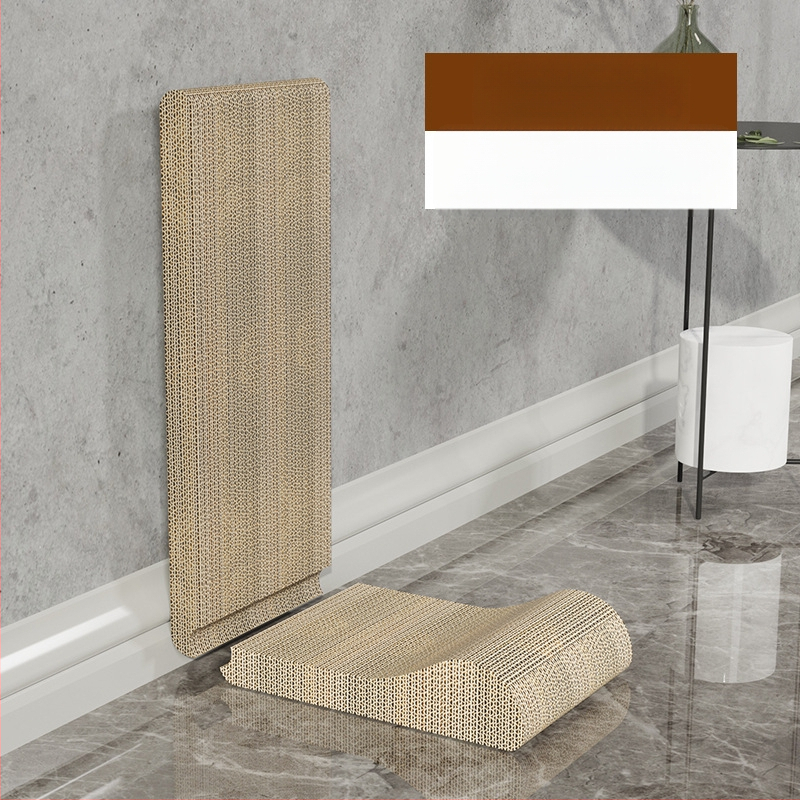 Ξύστρα γάτας σε σχήμα L, μεγάλος, κατακόρυφη, με μπάλα παιχνιδιού, ανθεκτική στη φθορά, από κυματοειδές χαρτόνι