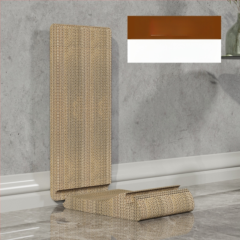 Ξύστρα γάτας σε σχήμα L, μεγάλος, κατακόρυφη, με μπάλα παιχνιδιού, ανθεκτική στη φθορά, από κυματοειδές χαρτόνι