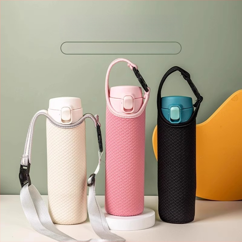 Universali PU odinis puodelio dangtelis su šilumos izoliacija, apsauga nuo nudegimų ir kritimo, nešiojamas