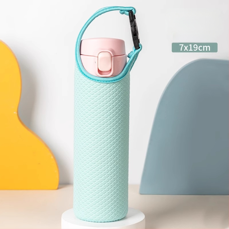 Universali PU odinis puodelio dangtelis su šilumos izoliacija, apsauga nuo nudegimų ir kritimo, nešiojamas