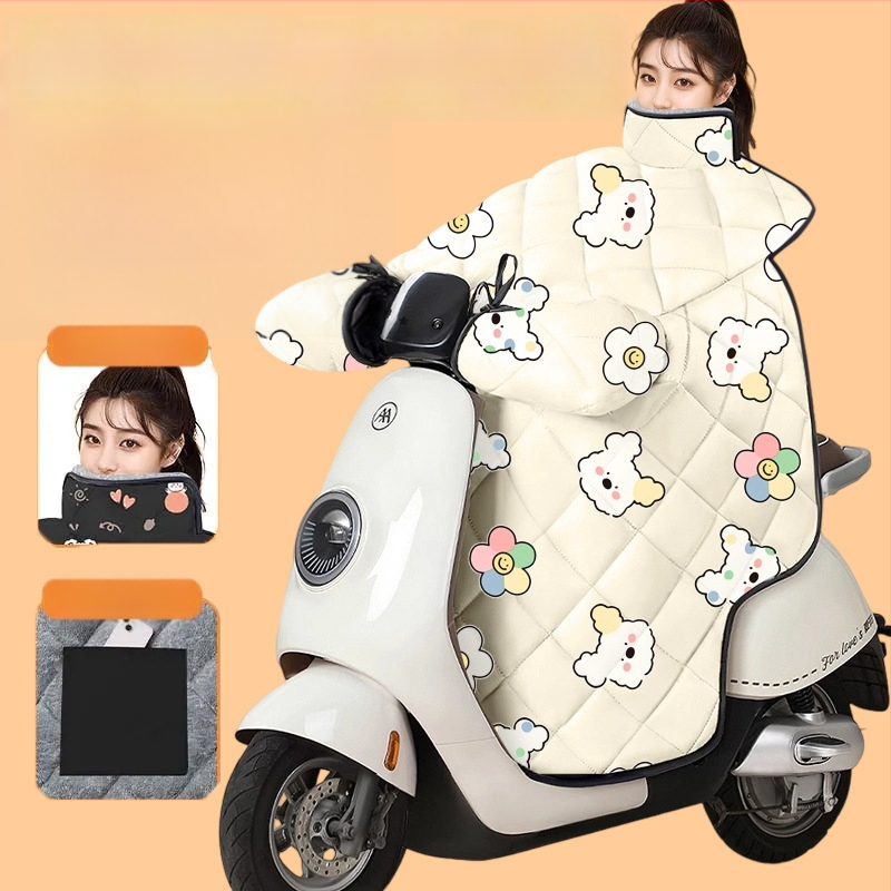 Husa PVC anti-vânt pentru vehicule electrice și motociclete cu baterie – universală, neimpermeabilă, deschidere manuală