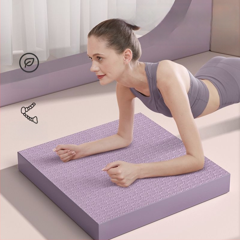 Ceļgalu un līdzsvara paklājs, ārkārtīgi biezi fitnesa paklājs ar plakanu atbalstu, saderīgs ar ab rulli, 4 mm