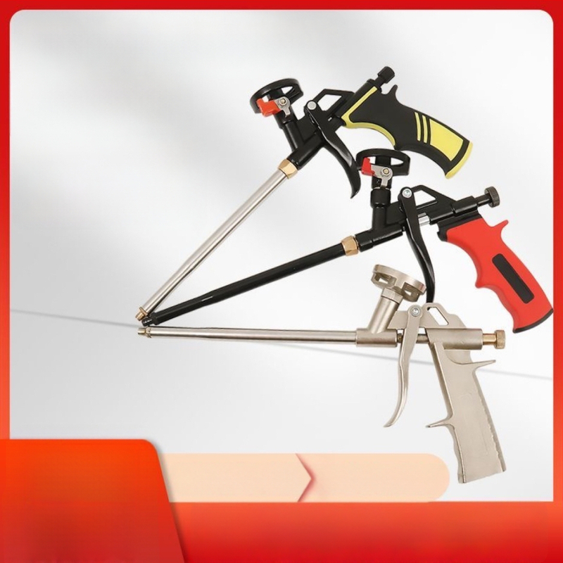 Visiškai metalinis putų purškimo pistoletas be valymo, išplėstas antgalis PU putų sandarinimui durims ir langams