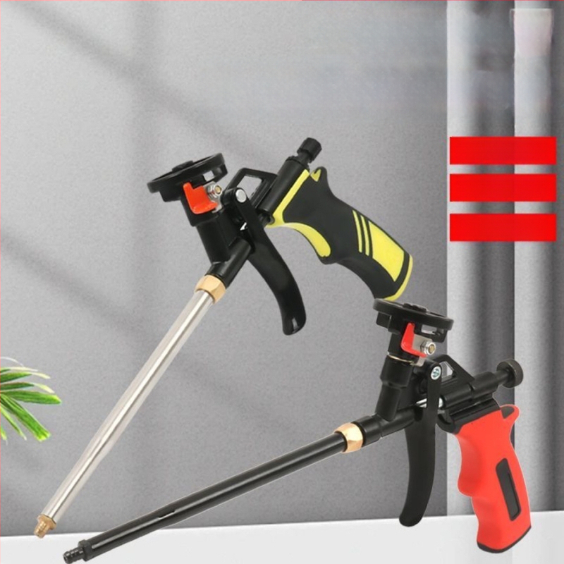 Visiškai metalinis putų purškimo pistoletas be valymo, išplėstas antgalis PU putų sandarinimui durims ir langams
