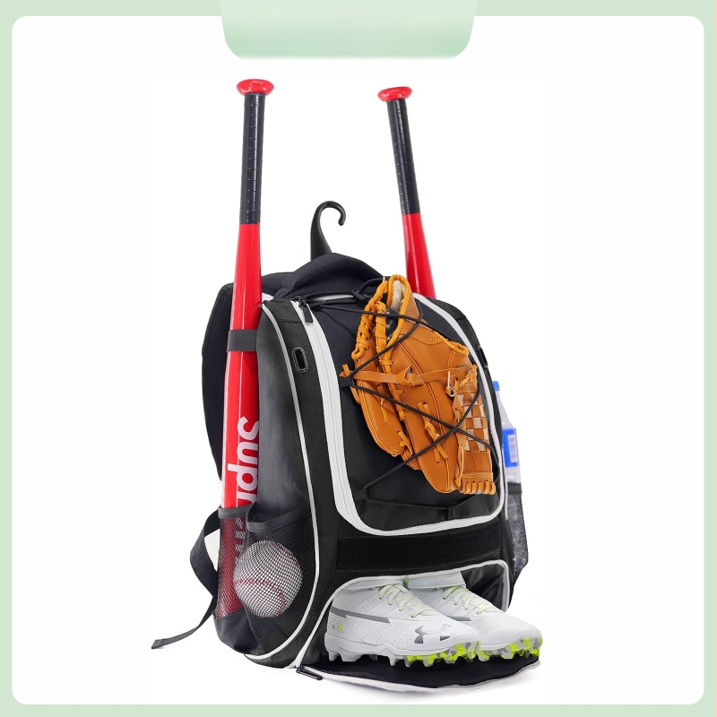 Wolt beisbola mugursoma āra sportiem, universāla, elpojoša, ultra viegla ar paplašināmu ietilpību, Oxford audums