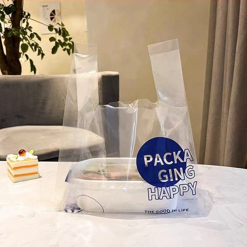 Caurspīdīgs vienreizējās lietošanas maisiņš augļiem un desertiem piegādei, dubultās biezums 8 diegi, izcelsme Anhui, dienas jauda 100000