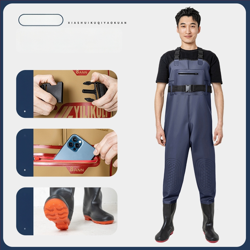 Unisex žvejybos lietaus apranga su integruotomis vandens kelnįmis – atspari vandeniui, dilimui, visus metų laikus