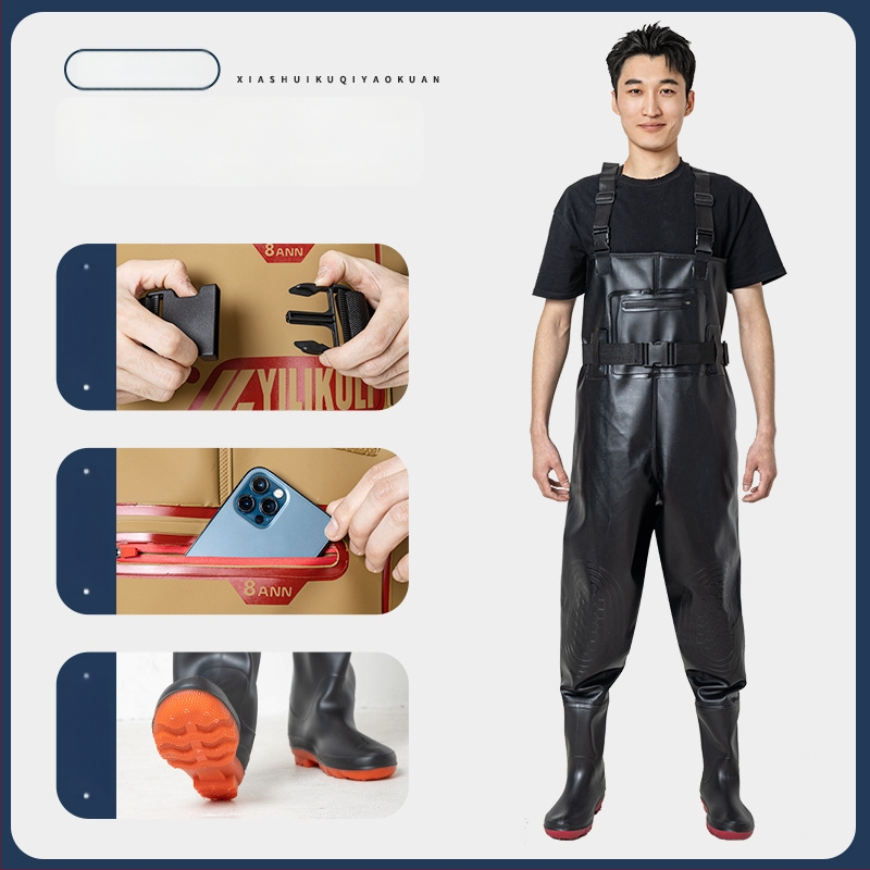 Unisex žvejybos lietaus apranga su integruotomis vandens kelnįmis – atspari vandeniui, dilimui, visus metų laikus