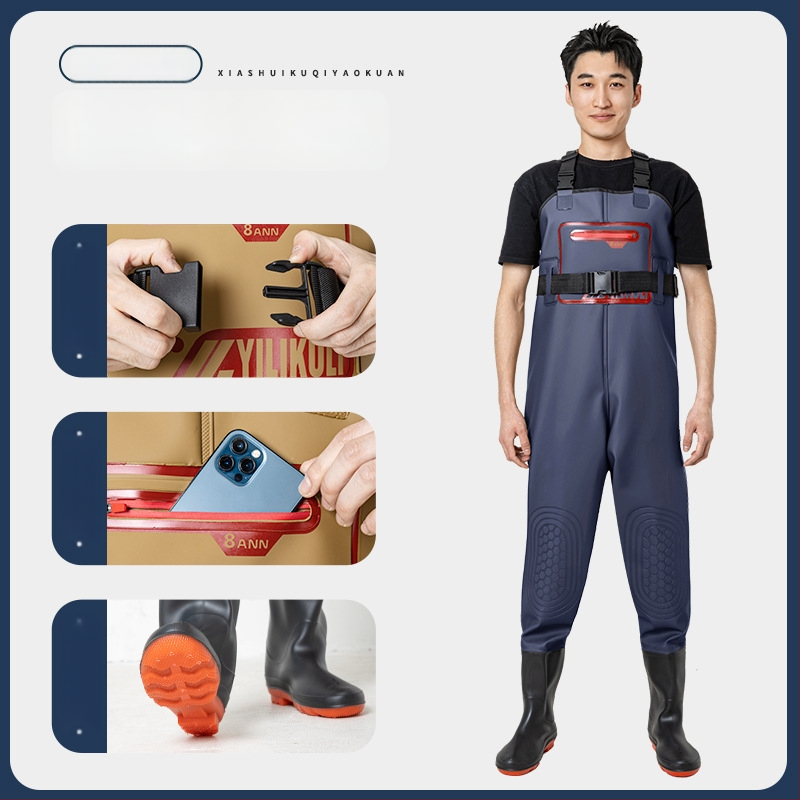 Unisex žvejybos lietaus apranga su integruotomis vandens kelnįmis – atspari vandeniui, dilimui, visus metų laikus