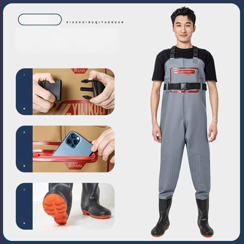 Unisex žvejybos lietaus apranga su integruotomis vandens kelnįmis – atspari vandeniui, dilimui, visus metų laikus