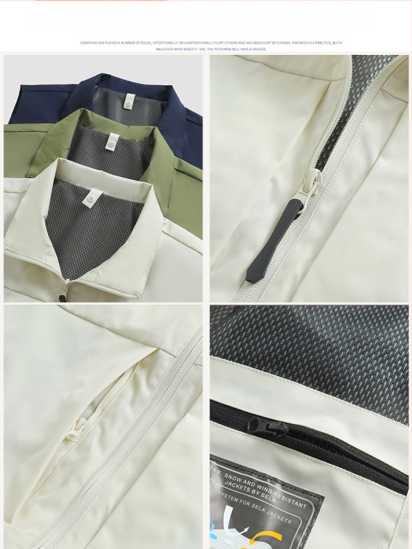 Férfi munkás mellény, több zsebbel, álló gallér, előről cipzár, laza kardigán szabás, 100% poliészter