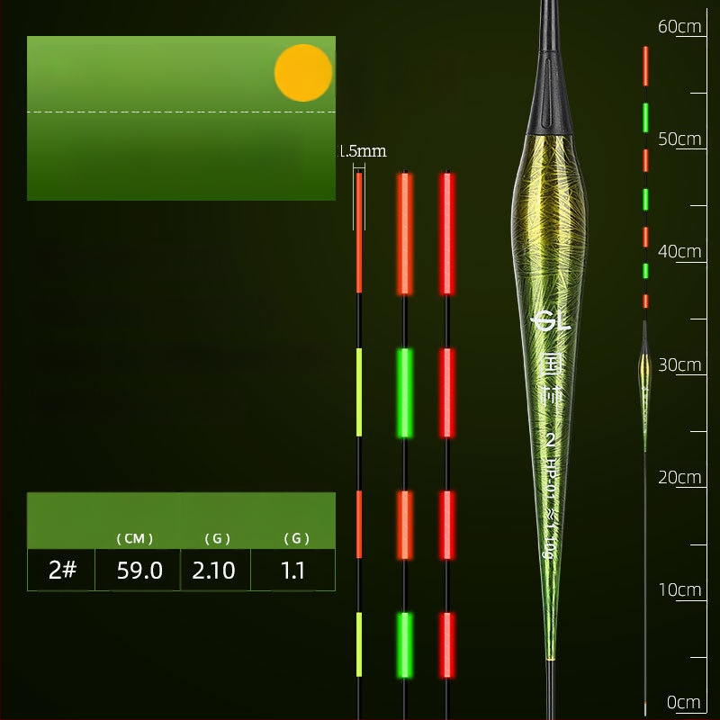 Vertikālais dreifs plūds ar gaismas efektu – bez svina, nano materiāls; lielām zivīm, trollings