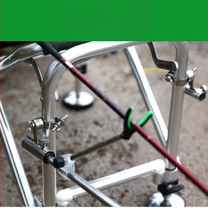 Happy Tiger Nerūsējošā tērauda makšķerēšanas krēsla piederumi – trīsdaļīgs komplekts ar ēsmu uzglabāšanu un zivju aizsargājošu turētāju